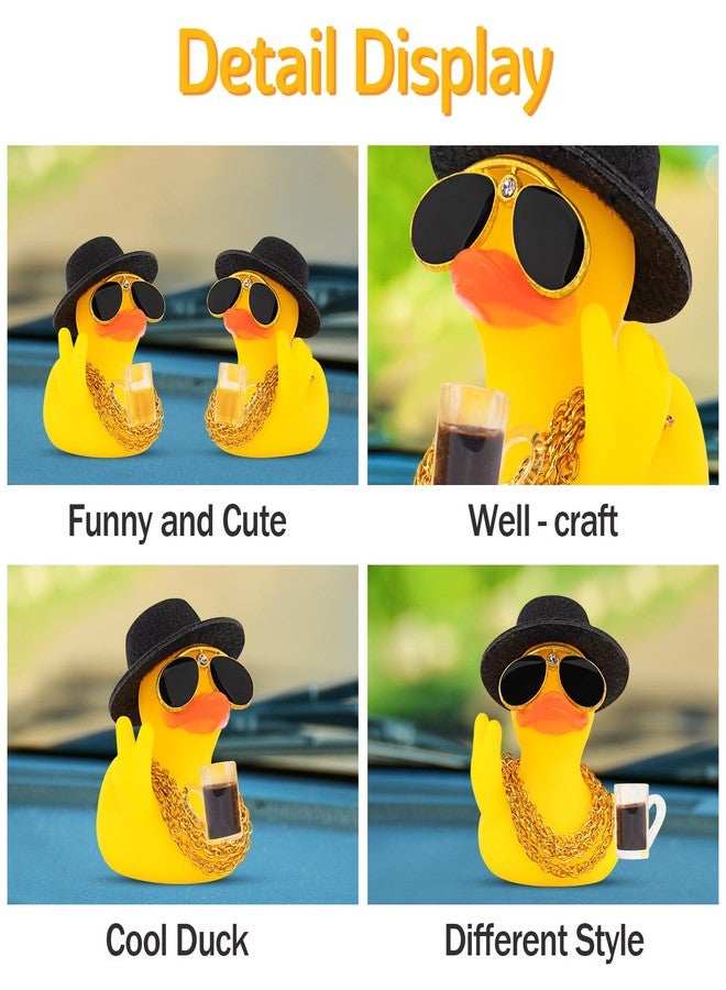 wonuu Rubber Duck Car Ornament Funny Office Gifts Cool Car Accessories Decorations Quirky Decor, Little Finger Beer - Image 4